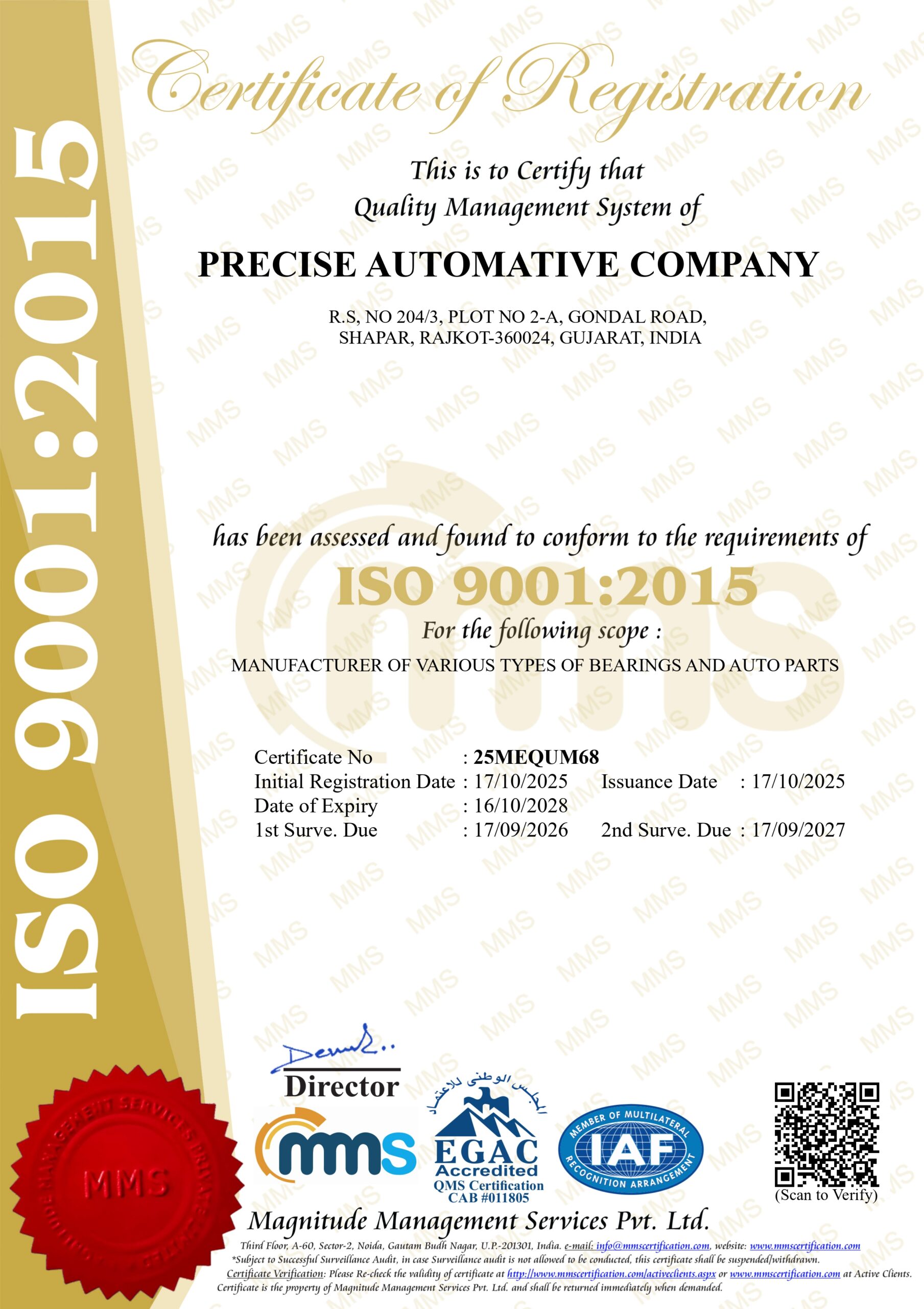 PRECISE AUTOMATIVE COMPANY